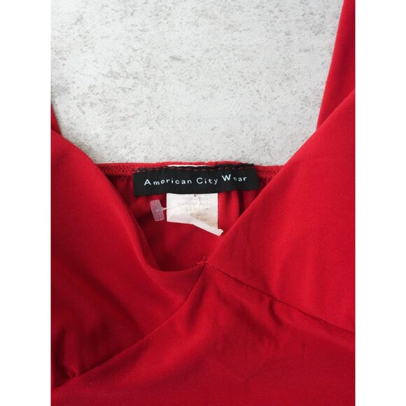 Vintage 90s Ruffled Red Top - Picture 2 of 2